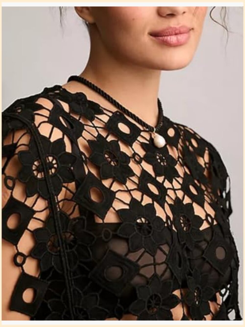 Lace Hollow Out Sleeveless Crewneck Vest Cover Up Summer Going Out Top - Picture 3 of 7
